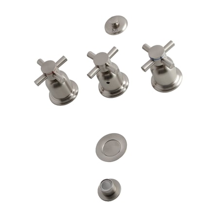 Kingston Brass Concord KB6328DX 3-Handle Bidet Faucet, Brushed Nickel KB6328DX